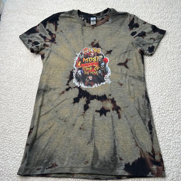 Halloween The Most Wonderful Time of the Year! Bleached Tee Small - Picture 2 of 6